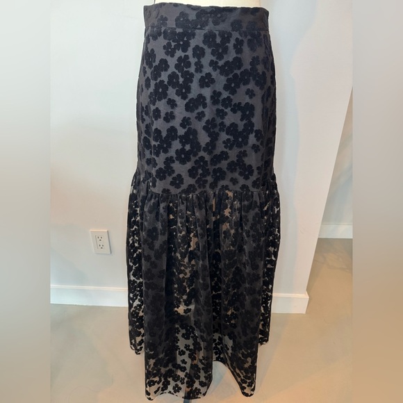 Zara Floral Balloon Skirt – Sheer & Suede Details, Size M - Picture 7 of 16
